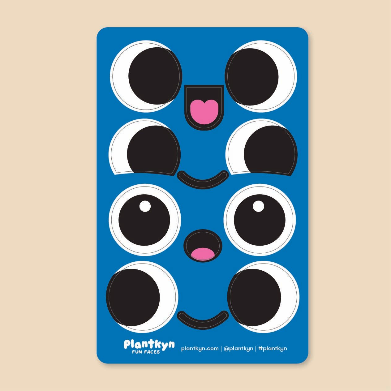 Fun Faces Sticker Sheet - Blue