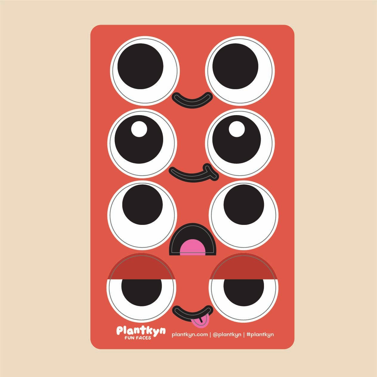 Fun Faces Sticker Sheet - Red